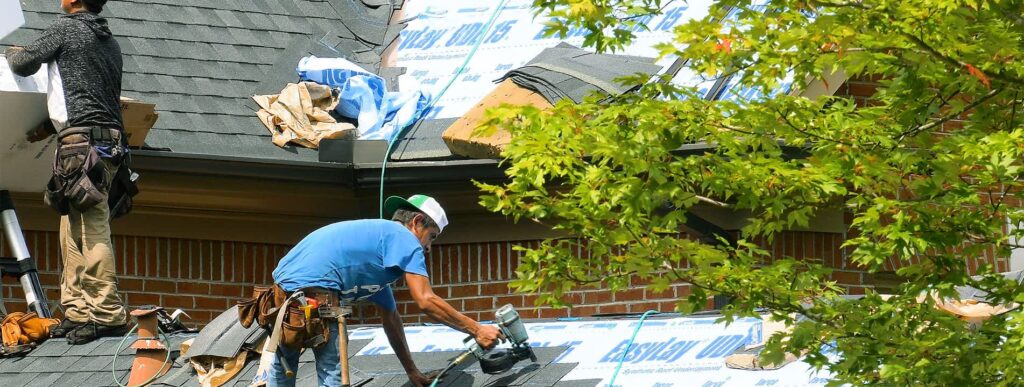 roofer fixing roof leak - Alex Perez Roofing Sacramento